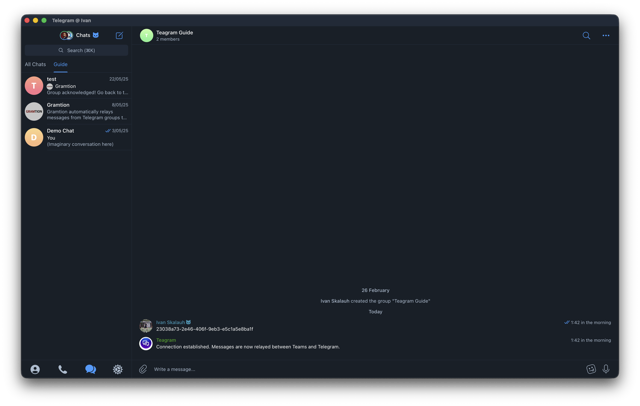Screenshot: paste product key to Telegram group